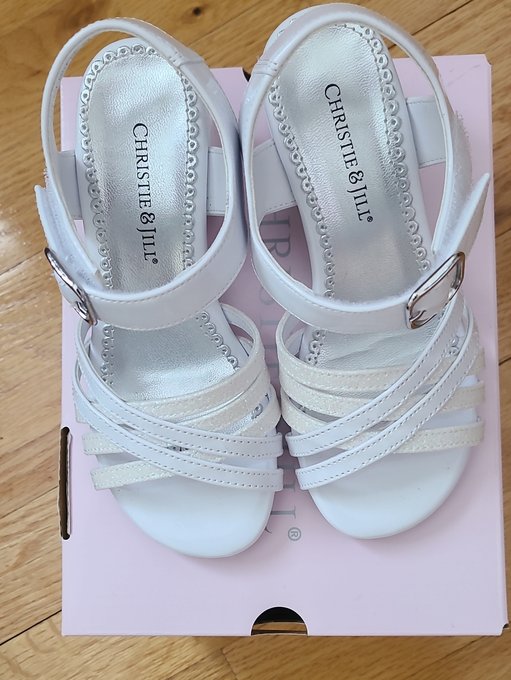 Christie & Jill Girls' White Dress Sandals